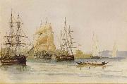 Stanley, Owen Leaving Sydney Harbour for Bass Strait oil on canvas